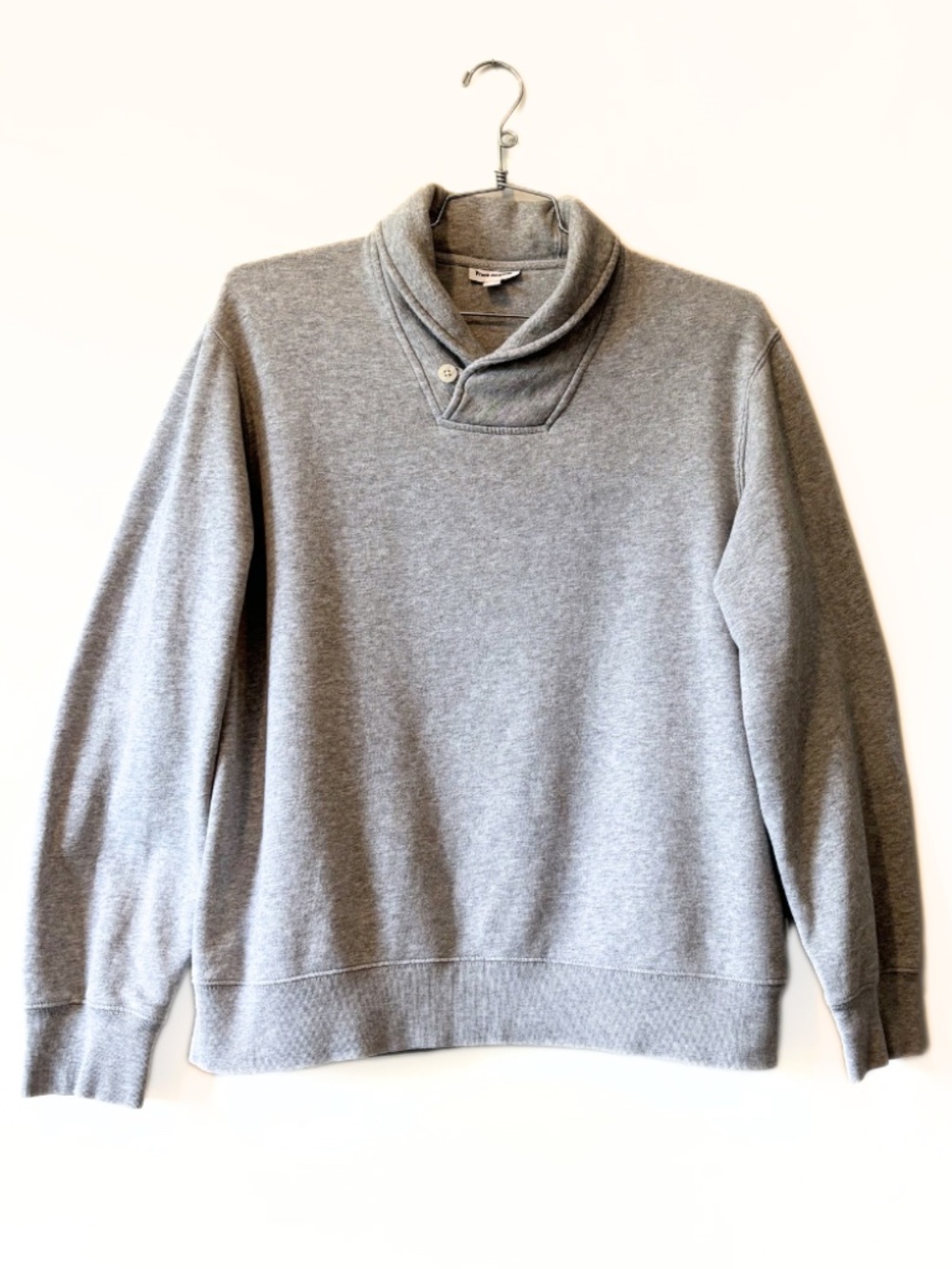 Frank And Oak Grey Shawl Collar Sweatshirt Pullover Size L